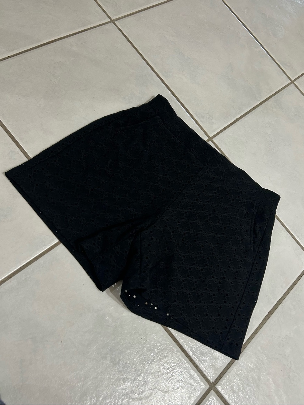 White House Black Market Black Eyelet Shorts